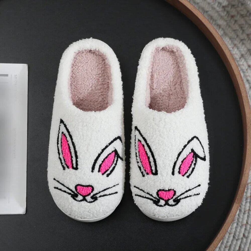 2/$30 NEW Easter Bunny Face Slippers - Picture 1 of 5